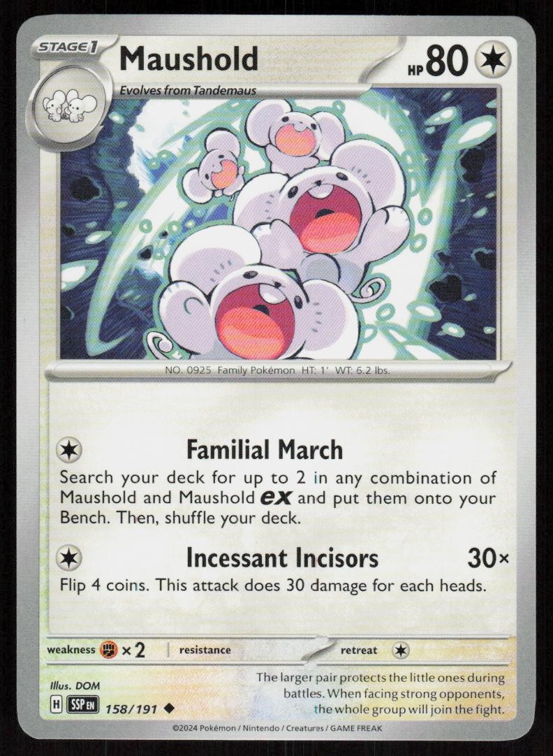 Maushold 158/191 Uncommon Surging Sparks Pokemon NM