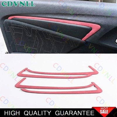 For Honda Fit/Jazz 2014-2020 Pink Suede Interior Door Panel Strip Cover Trim 4*