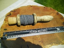 1800s Farm Primitive Kite Wood Treen Yarn Str...