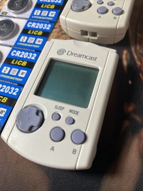 Lot of 2 Sega Dreamcast VMU's (HKT-7000) w/ NEW BATTERIES