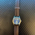 Disney SII Marketing Seiko Blue Dial Tinkerbell Watch 26mm 6.5" Leather Band Vtg