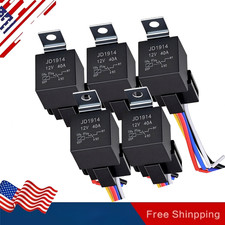 Waterproof 5Pin SPDT Car Relay Switch Harness Socket 5pcs 40A 12V DC