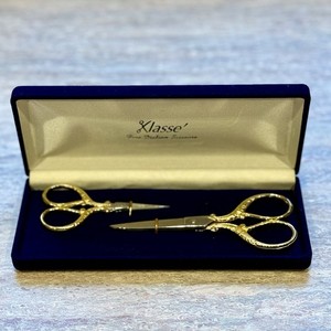 Klasse Gold 2 Piece Fine Scissor Set Embroidery and Sewing Scissors Italy(BX-16)