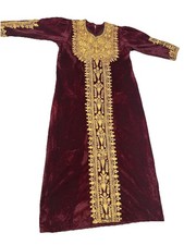 Palestinian Tradition Arabic dress Machine embroidered thobe- Tatreez