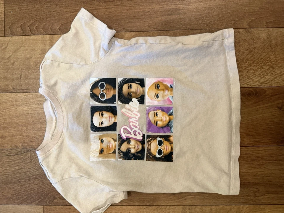 Old Navy Barbie Graphic T-Shirt Kids 4T Short Sleeve Beige Girls Tee - Image 3 of 4