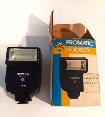 Promatic FA 1000 Shoe Mount Hot Shoe Xenon Flash Auto Exposure w/ Box