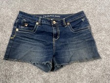 Justice Shorts Girls 16 Blue Denim Cutoff Distressed 5 Pocket Summer Casual