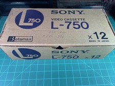 SONY L-750 Betamax 12-Pack Beta Video Cassette Tapes In Original Box