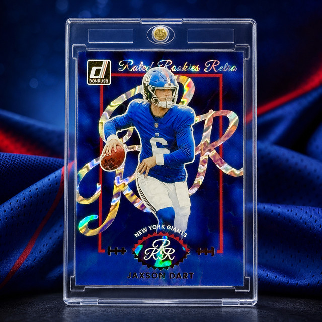 Jaxson Dart Rookie RC Blue Hyper Refractor Giants Mint NFL