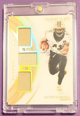 2019 Immaculate Alvin Kamara Player's Collection Triple Jersey Patch /10 Saints