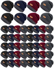 Winter Knit Beanie Bulk for Men Women, Fleece Lined Beanie Warm Knitted Hats ...
