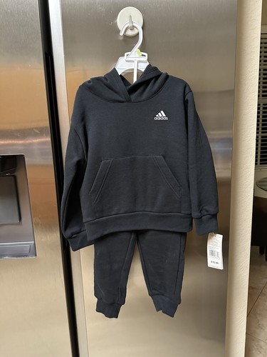 Adidas Unisex Hoodie Set Black Size 4t - Picture 2 of 4