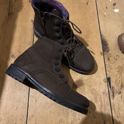 Moshulu Suede Lace Up Boots Womens Moshulu Brown Suede Lace Up