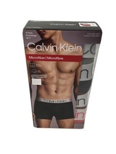 Calvin Klein Men's 4-Pack Microfiber Trunk Multicolors Lg