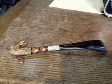 Vintage Horse Head Shoe Horn Black Plastic