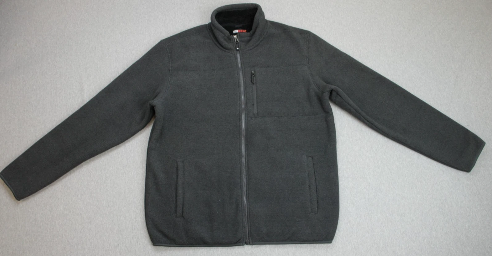 32 Degrees Jacket Men Size Large Gray Fleece Full Zip Mock Neck WPL 11590