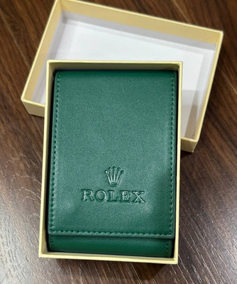 Rolex Green Leather Travel Watch Pouch Case   Single Watch Holder Gift Box Style