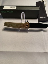Protech  Malibu Flipper, AlBronze Nexus Handle, DLC Black, Rev Tanto, Mosaic Pin