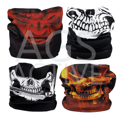 4pc FACE MASK Sun Shield Neck Gaiter Headband Bandana Du Rag Do Skull Cap SPF40