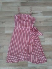 Xhilaration Women's Medium Fluted Asymmetrical Hem Boho Dress Burnt Orange 