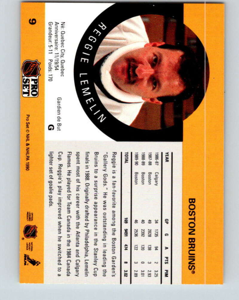 1990-91 Pro Set #9 Rejean Lemelin NM-MT Bruins | eBay