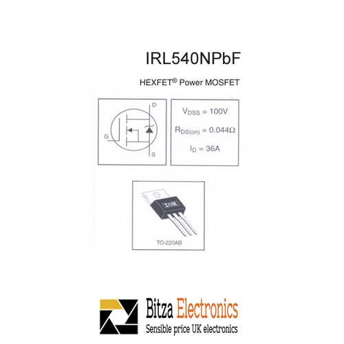 Raddrizzatore internazionale IRL540N PbF IRL540 MOSFET canale N 100V 4,4mΩ 36A TO220 - Foto 2 di 2