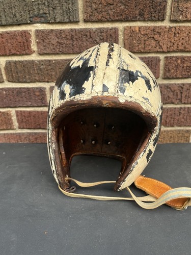 1950’s Leather Rawlings Football Vintage Suspension Football Helmet  - Picture 6 of 17