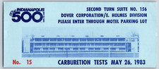 1983 Indianapolis 500 5/26 Carburetion Tests Suite Ticket #15 IMS Scarce