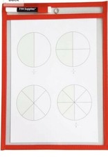 10 Pack Reusable Dry Erase Pockets 9 X 12" Assorted Neon Colors Office School