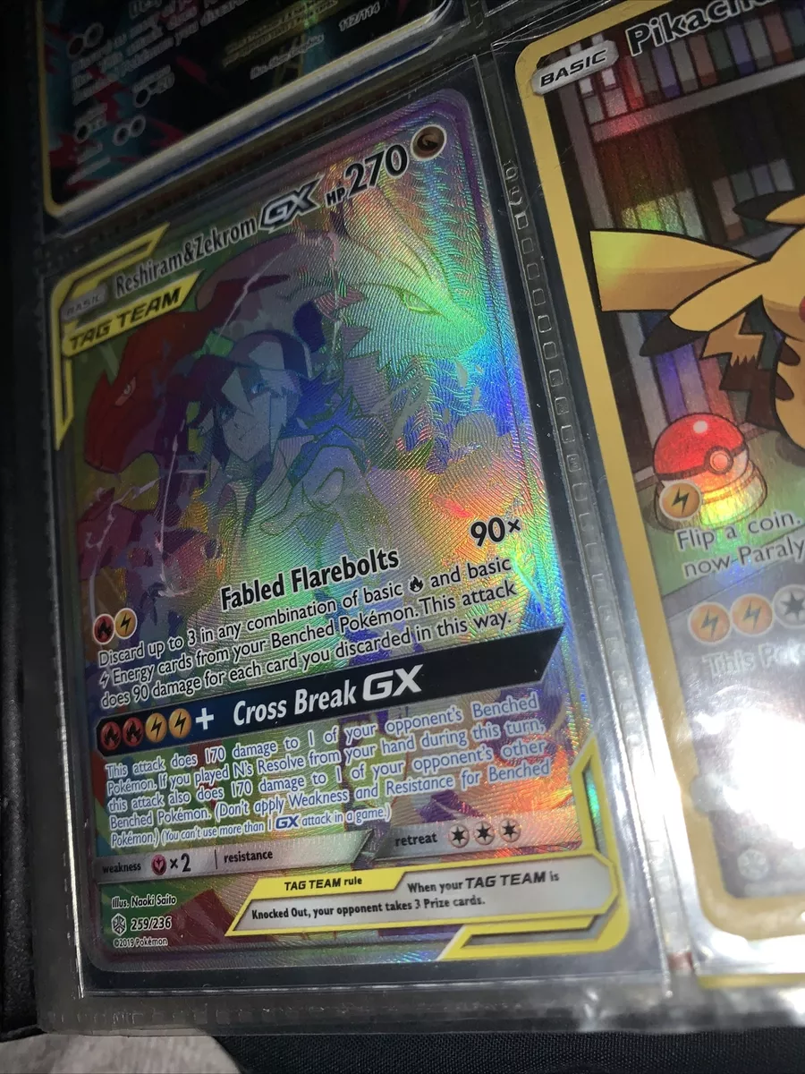 Ultra Rare Pokémon Tag Team Reshiram & Zekrom GX, 259/236, 2019