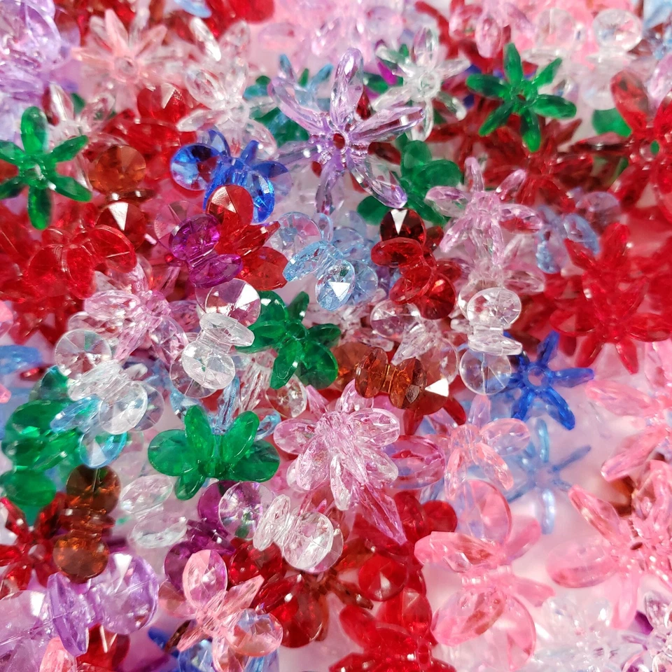 Espaciador de cuentas de estrella de acrílico facetado de 12 mm - 18 mm hágalo usted mismo multicolor EE. UU. 800 ct Foto 4 de 4