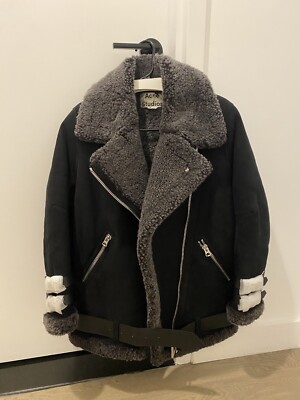 Acne Studios Black Suede and Shearing Velocite Jacket (Size 34