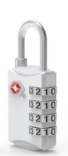 Approved Travel TSA Luggage Locks- 4 Digit Combination Steel Padlocks 1pc Pack