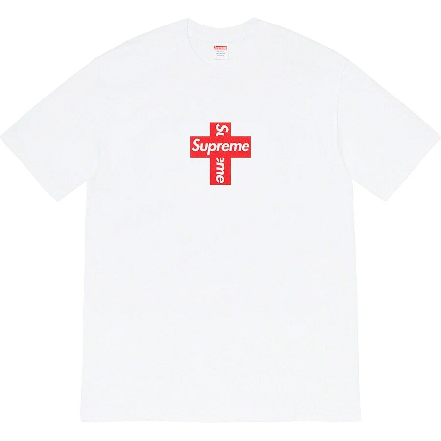 Tee shirt Supreme Cross Box Logo Noir Blanc F/W 20