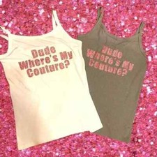 Y2k dude where s my couture ribbed cami tank