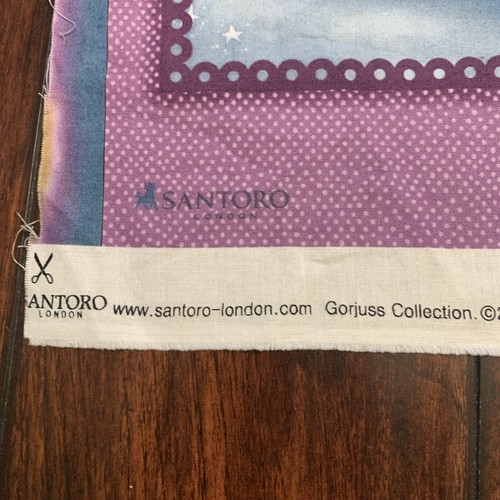 Santoro Rainbow Dreams Simply Gorjuss Fabric Remnant Panel 22x23" Cotton - Picture 6 of 10