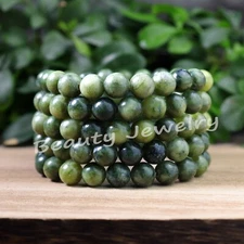 Wholesale 5 Pcs Canadian Nephrite Jade 8mm 6.7" Stone Healing Stretch Bracelet