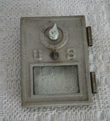 Vintage U.S. Postal Post Office Box Door with Number Combination