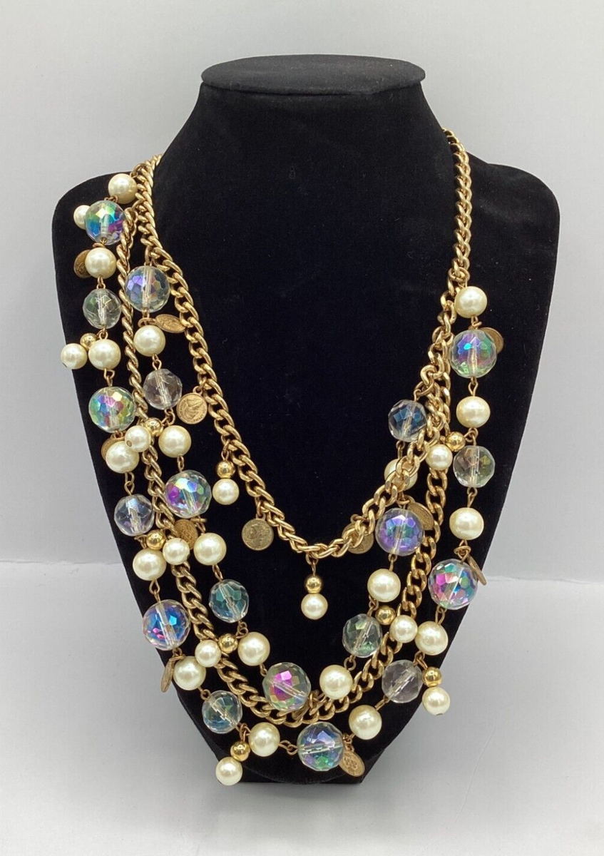 Lot of Three Vintage Designer Style Pearl, Bead, Crystal  display picture 1