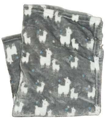 Blankets & Beyond Gray Llama Fleece Baby 28x32