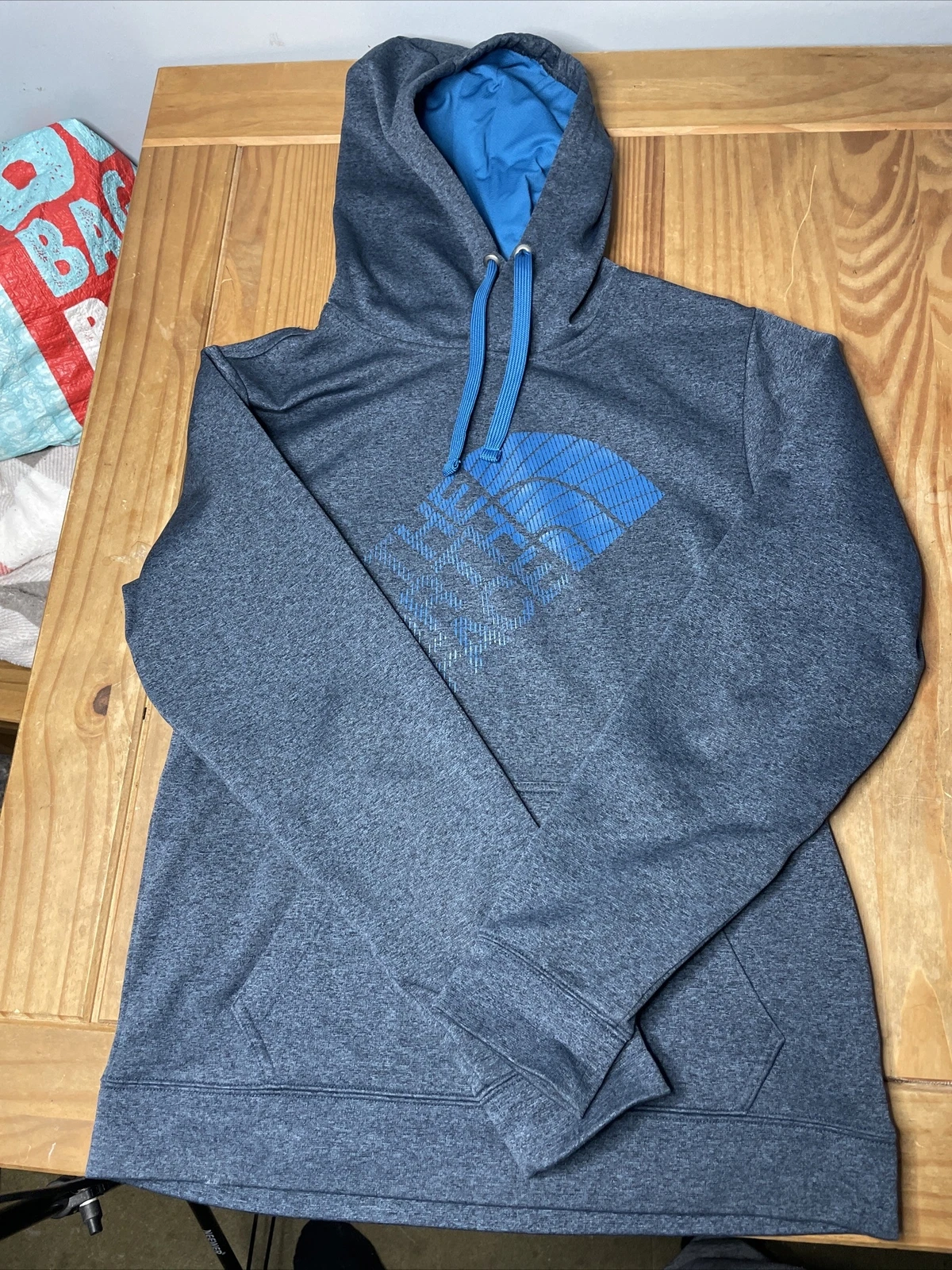 The North Face Hoodie Half Dome Lightweight Navy Size Small Pullover Big Logo