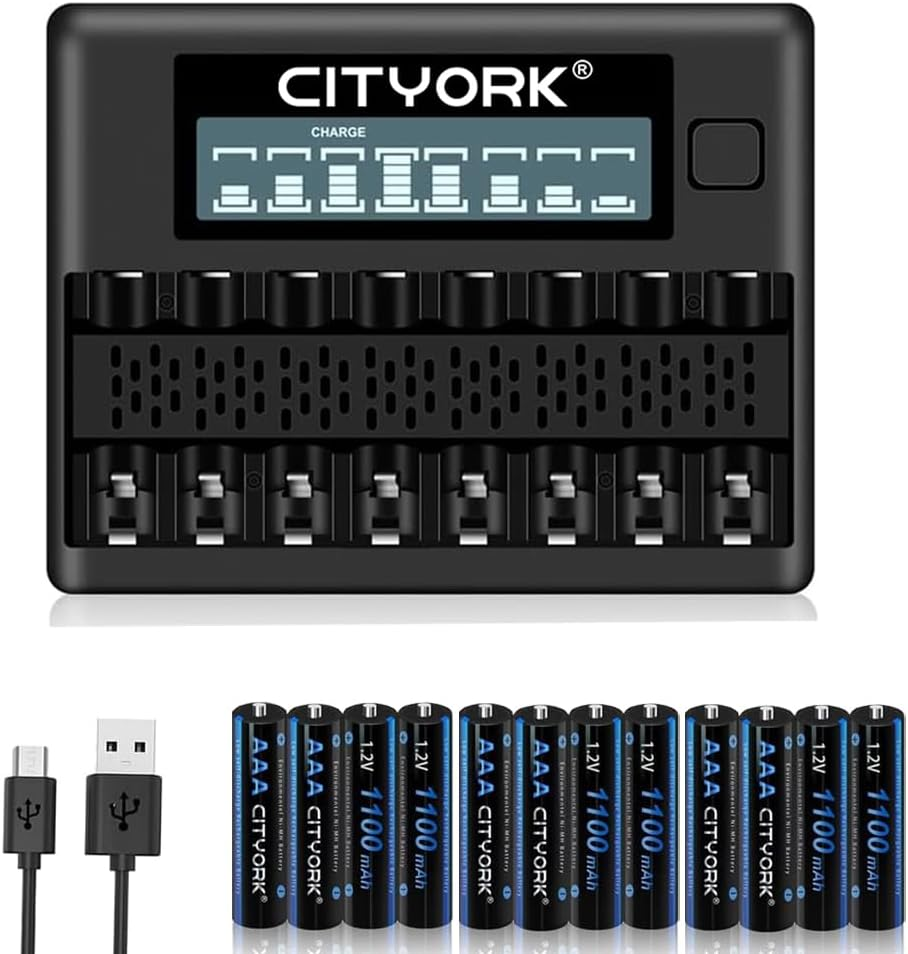 12 Pack AAA 1100Mah 1.2V Ni-Mh Rechargeable Batteries with Battery Case with ...