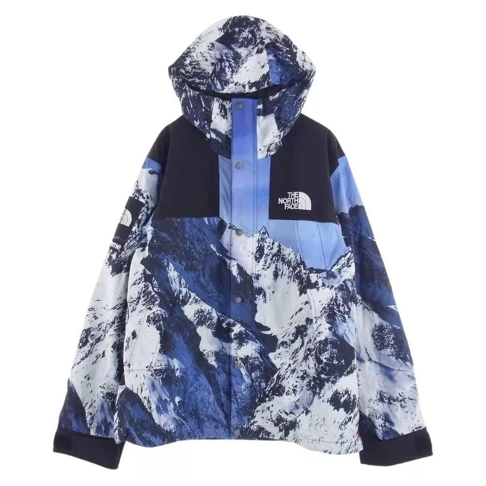 VESTE SUPREME THE NORTH FACE MOUNTAIN PARKA M FW17 TNF BLEU IMPRIMÉ BLANC NEUF !!