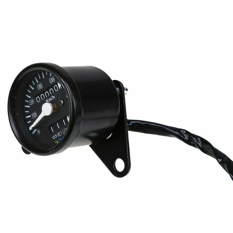 PC Moto Odómetro Velocímetro 12V Metal Negro Ajuste Universal Honda BMW Foto 4 de 4