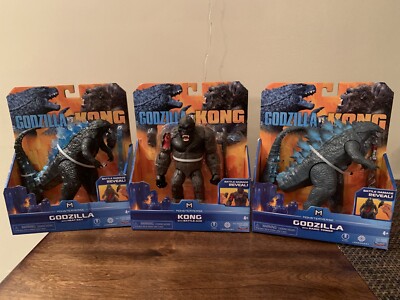 Godzilla vs Kong Godzilla W Heat Ray Godzilla W Radio Tower And Kong W Lot Of 3