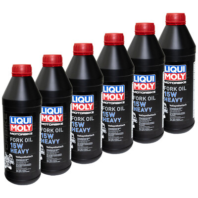 Gabelöl LIQUI MOLY Motorbike 15W heavy 6x 1 Liter für Aprilia BMW Ducati Honda