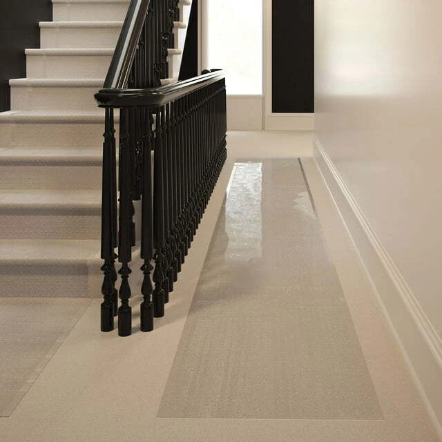 Clear vinyl carpet runner with grippers hot sale
