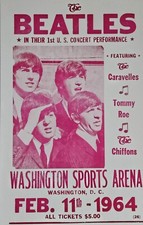 CONCERT POSTER ~ The Beatles Washington Sport Arena 1964 Caravelles Chiffons #26