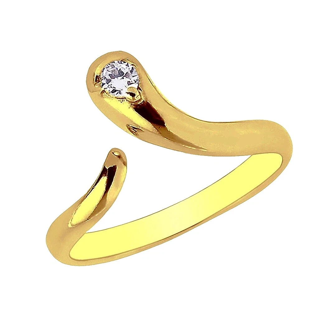 Yellow Gold White Fashion Toe Rings