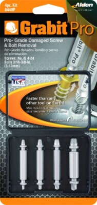Alden 8440P Grabit Pro Broken Bolt and Damaged Screw Extractor 4 Piece Kit USA